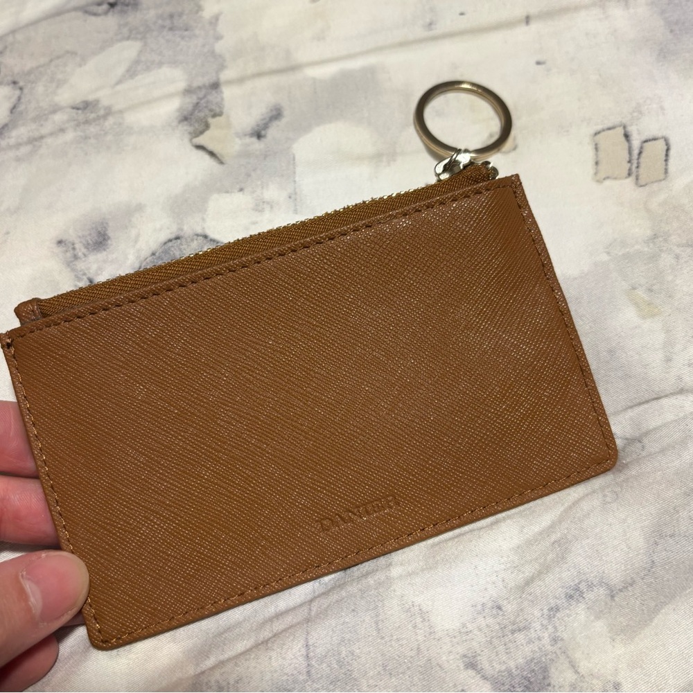 Brown Leather Card Holder with Key Ring
